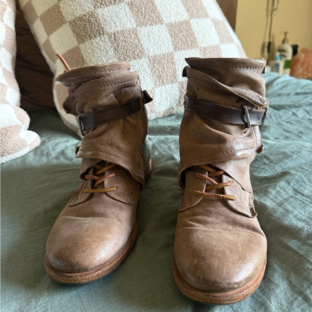 A.S.98 Brown Authentic Leather Ankle Boots